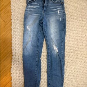 Altar'd State High Rise Blue Distressed Jeans